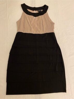 Enfocus Women’s Smart Sleeveless Black & Gold Party Dress Size 12P